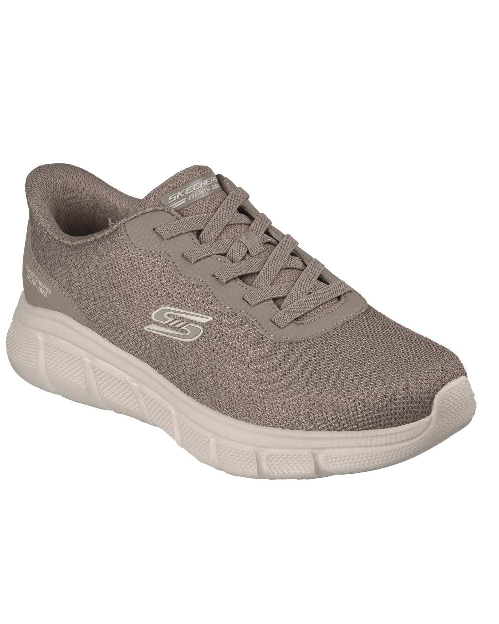 SKECHERS Sneakers Skechers uomo 118113 Bobs taupe scuro 118113 DKTP GLACIAL EDGE - BOBS FLEX 