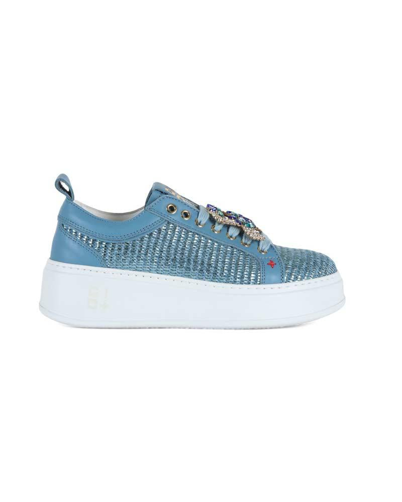 GIO+ Sneakers Gio+ donna PIA350B celesti PIA350B COMBI RAFFIA JEANS 