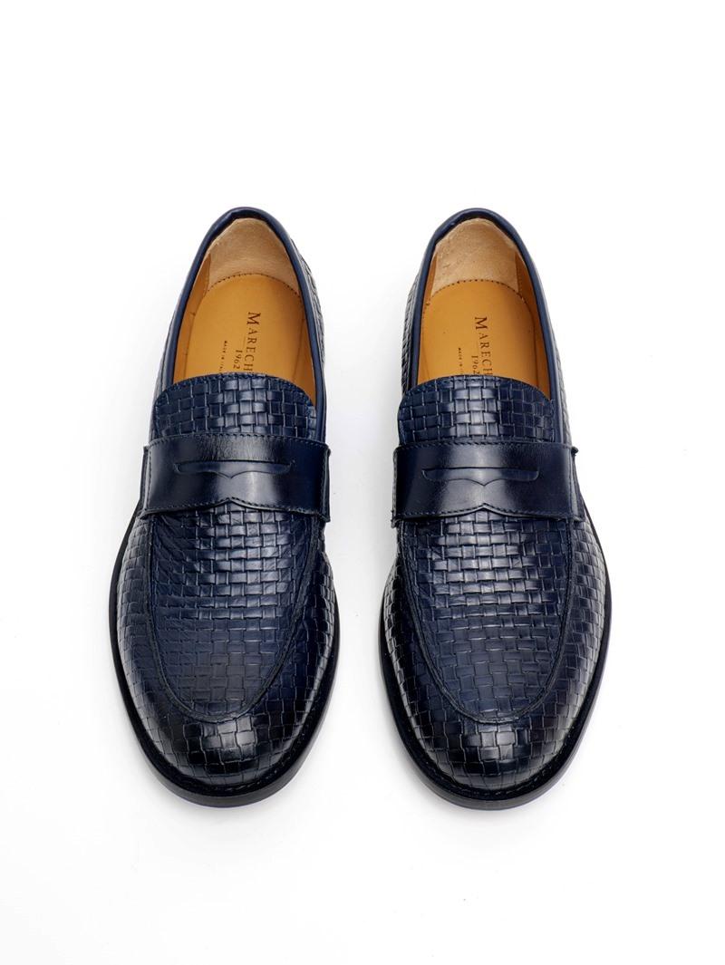 MARECHIARO Mocassini marechiaro uomo 7768 pelle vitello intreccio blu pe25 7768 VITELLO ST INTRECCIO BLU 