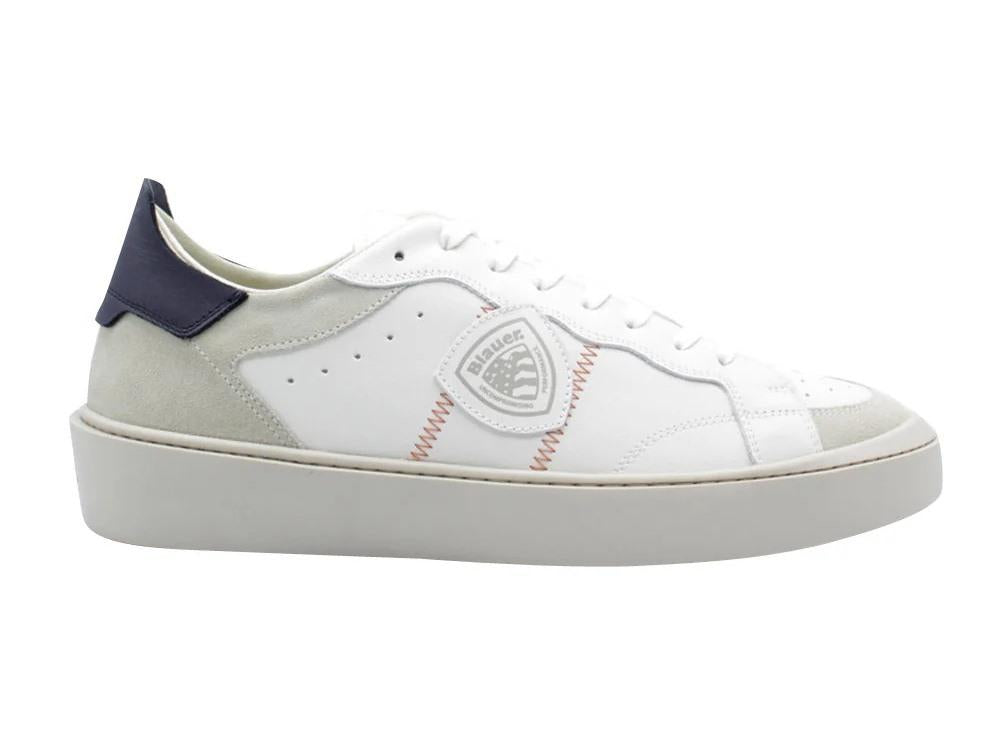 BLAUER Sneakers Blauer uomo S4STATEN07 bianche S4STATEN07/LES WHITE/NAVY 